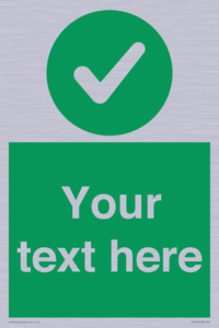 Custom green background, green circle with tick